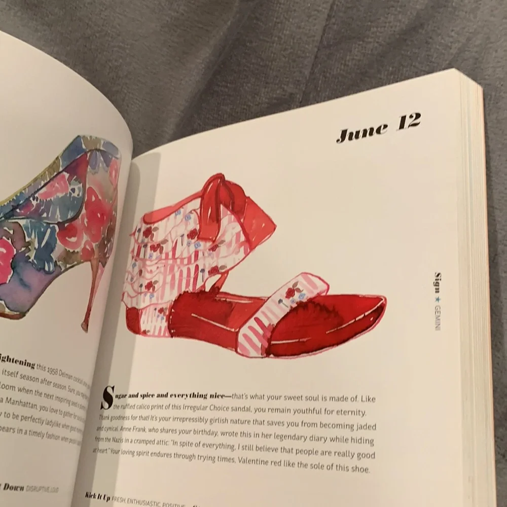 Shoestrology book Astro Twins showing best shoe based on your birthday like new.